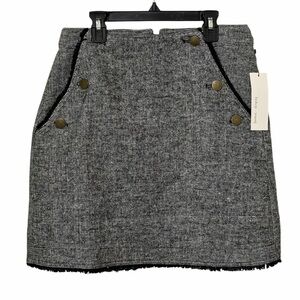 NWT Bishop + Young Tweed Mini Skirt Black & White Size Small High Waist